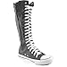Mid Calf Knee High Woman Boots Tall Classic Canvas Sky High Lace up Stylish Punk Flat Sneaker Boots