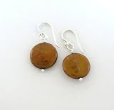 Sterling Silver Coin Pearl Drop Earrings