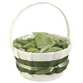 Jean M. Flower Girl Basket- Olive/ Thyme