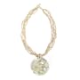 Mother of Pearl Shell and Beads Beige Multi-Strand Necklace-Round Shell "Knock Out Necklace...