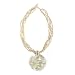Mother of Pearl Shell and Beads Beige Multi-Strand Necklace-Round Shell 