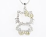 April Birthstone Color Hello Kitty Pendant Necklace, Cubic Zirconia and Austrian Crystals Rhinestones