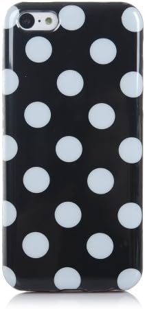 YESOO™ Protective Cover for iPhone 5C (Polka Dot, Black - White Dot)