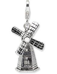 Sterling Silver 3 D Moveable Windmill with Lobster Clasp Charm