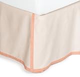 Pinzon Mandarin Egyptian Cotton Jacquard Queen Bed Skirt, Coral