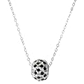 Sterling Silver Crystal Spinner Pendant - Black