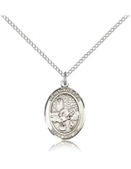 Free Engraving Included Medal- Sterling Silver St. Saint Rosalia Pendant 3/4" 8309SS--w/18" Chain & Box Patron Saint of Palermo, Sicily