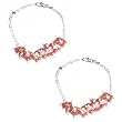 Girls Gift Sterling Silver Carnelian Anklets Pair 8 inches