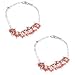 Girls Gift Sterling Silver Carnelian Anklets Pair 8 inches