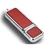 Leather USB 2.0 High Speed Flash Pen Drive Disk Memory Stick with Metal Keyring Supports Windows and Mac OS Choice of 4GB 8GB 16GB 32GB Great Gift (Ricco 01-032) (16GB Brown)