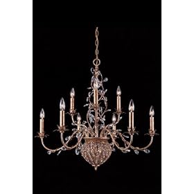 Two tier Paris Flea Crystal Chandelier, 30"Hx32"W, GOLD LEAF