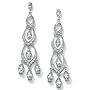 DiamonUltra&trade; Cubic Zirconia Silver Chandelier Earrings