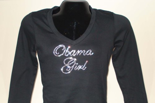 Swarovski® Crystal LSleeve Obama Girl Tee