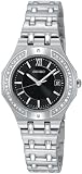 Seiko Women's Sporty Diamond Dress Silver-Tone Watch #SXDB29