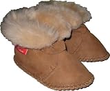 Plateau Tibet - Chaussons Chaussures Bottines bebe avec doublure en VERITABLE laine d'agneau - Chestnut - taille 16-31