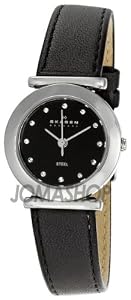 Skagen Round Black Glitz Ladies Watch 107SSLB