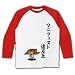 マニフェスト違反王 ラグラン長袖Tシャツ(ホワイト×レッド) M