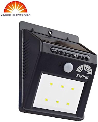 XINREE Waterproof Wireless Solar Motion Sensor Night Lights(6 LED)for outdoor wall