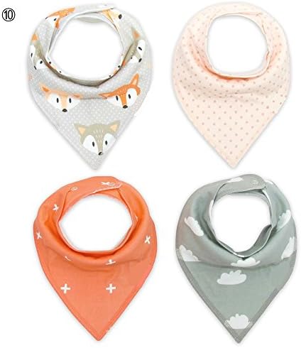baby bibs infant Bandana Drool Bibs, baby Boys baby girl 4 Pack, Soft Cotton w/ Snaps, Cute Baby Gift