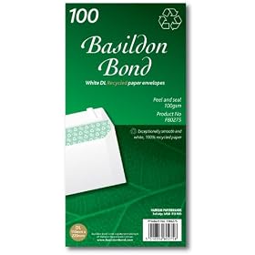 Basildon Bond Envelopes DL White wrapped Pk100