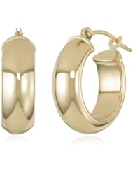 Duragold 14k Yellow Gold Half-Round Hoop Earrings