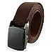 Thomas Bates Nylon Web Belt Outdoor Breathable Trekker, Metal-Free Buckle 1-1/4â€ Cut-to-size Made in USA (Brown)