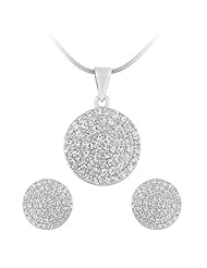 Sterling Silver Round CZ Set (Chain Not Included)
