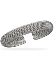 CleverSilvers Rhodium Plated Woven Cuff Bracelet