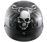 DOT Outlaw Skull with Wings Vented Half Motorcycle Helmet Sz L