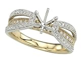 14K Two-Tone Gold Diamond Engagement Ring Semimount