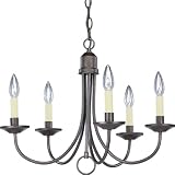 Progress Lighting P4008-20 5-Light Chandelier, Antique Bronze