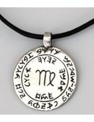 Virgo Zodiac Sign Silver Amulet Necklace