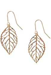 Humble Chic Women's Tiny Leaf Dangle Earrings Lightweight Delicate Cutout Drops