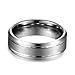 Will Queen 8mm Matte Beveled Tungsten Carbide Rings Comfort Fit Tungsten Wedding Bands Anniversary Ring