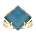 14K Yellow Gold Ring Solitaire Aquamarine - 14mm Gem