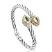 Sterling Silver 18K Gold Twisted Cable Bangle
