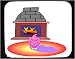 Decorated Mouse Pad with fireplace, cat, pink, pet, sleeping