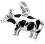 Sterling Silver Enamel Cow Charm