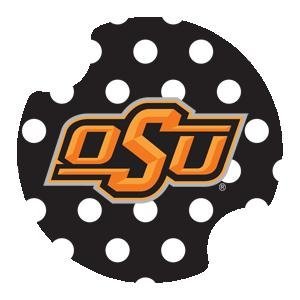 Car Coaster for Auto or Boat -2 Pack Oklahoma State University Dots