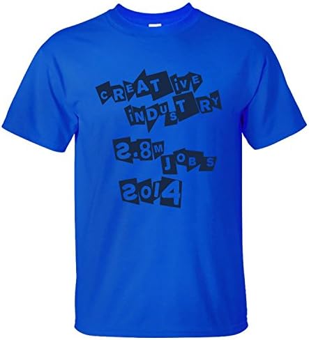 VOTVO Men's Text Art Cotton Tee Shirt blue L