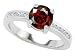 1.60 cttw 925 Sterling Silver 14K White Gold Plated Genuine Round Garnet Engagement Ring - Gold Plated Silver