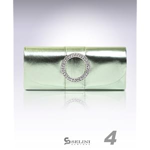 Crystal Round Faux Leather Clutch Evening Bag