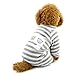 SMALLLEE_LUCKY_STORE Small Dog Jumpsuit Pet Outfits Doggy/Cat Cotton Clothes Stripes, X-Large, Grey