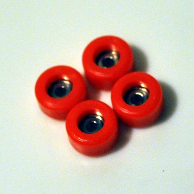 Single Bearing Wheels, Red