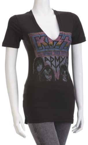 Junk Food Women’s Kiss T-Shirt Blk Wash SG473-3075 Large