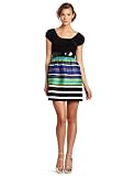 A. Byer Juniors Printed Sateen Border Skirt Dress with Accessorizing Belt
