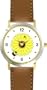 Bee & Ladybug or Lady Bug on Black Eyed Susan Flower - Bee or Bumblebee - JP - WATCHBUDDY� DELUXE TWO-TONE THEME WATCH - Arabic Numbers - Brown Leather Strap-Size-Large ( Men's Size or Jumbo Women's Size )