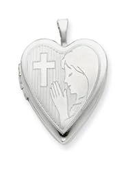 Sterling Silver 20mm Girls Communion Heart Locket