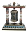 Chinese Prayer Wheel Figurine - Cold Cast Resin - 9'' Height Chinese Prayer Wheel Figurine - Cold Cast Resin - 9'' Height