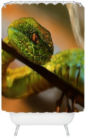 Green Snake Reptile Art Generic Custom Waterproof Bathroom Curtains Shower Curtain for Bathroom Decor 72"(W)*72"(H) from Custom4Fun